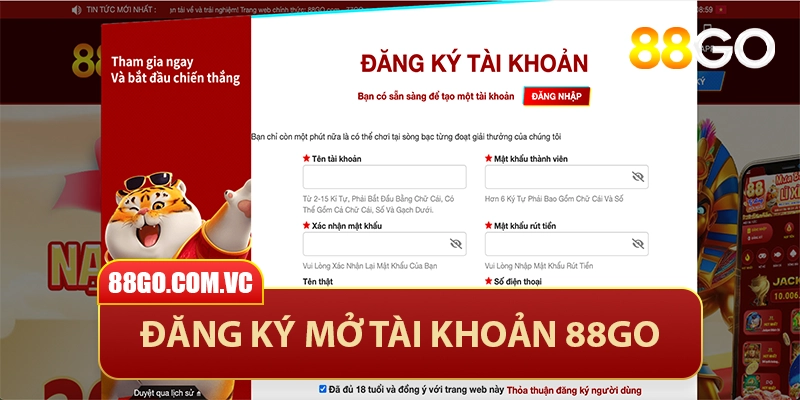 88GO - Trang Chủ 88GO.COM Chính Thức 30 Đăng ký mở tài khoản 88GO nhanh chóng